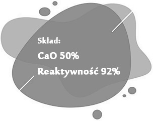  Skład: 50% CaO, reaktywność 92%